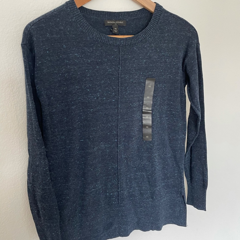 Lighter Navy Speckled Banana Republic Sweater- NWT